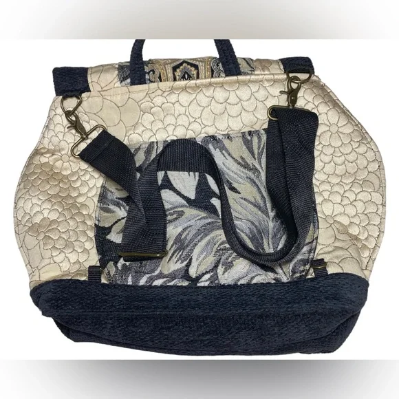 JANET McKinstry Designs Bag large Cross Body Messenger floral tapestry purse - Picture 4 of 10